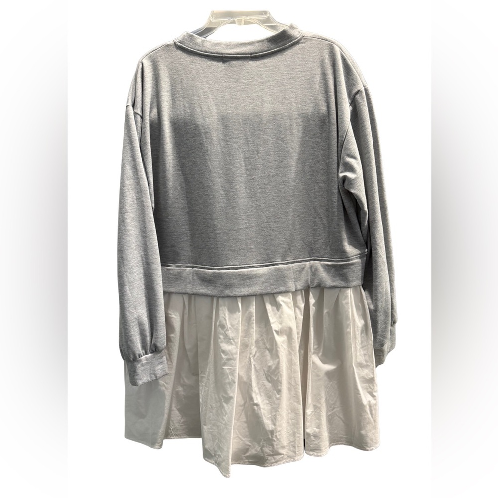 Francesca’s Gray and White Sweatshirt Dress - Picture 3 of 4
